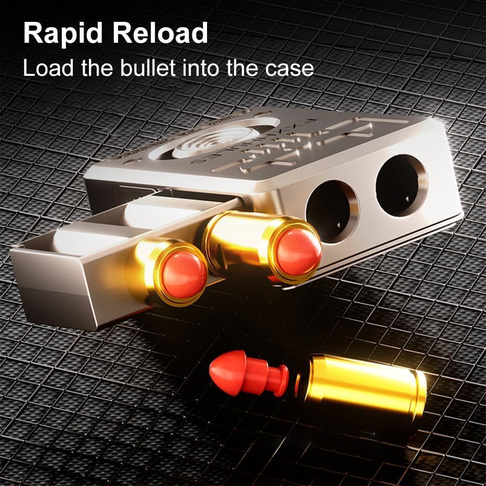 Fidget Slider for Adults, Metal Fidget Guns with Soft Bullet Shooting, Alloy Metal Poker Push Card Portable Stress Anxiety Relief Toys, Gift for Men Women