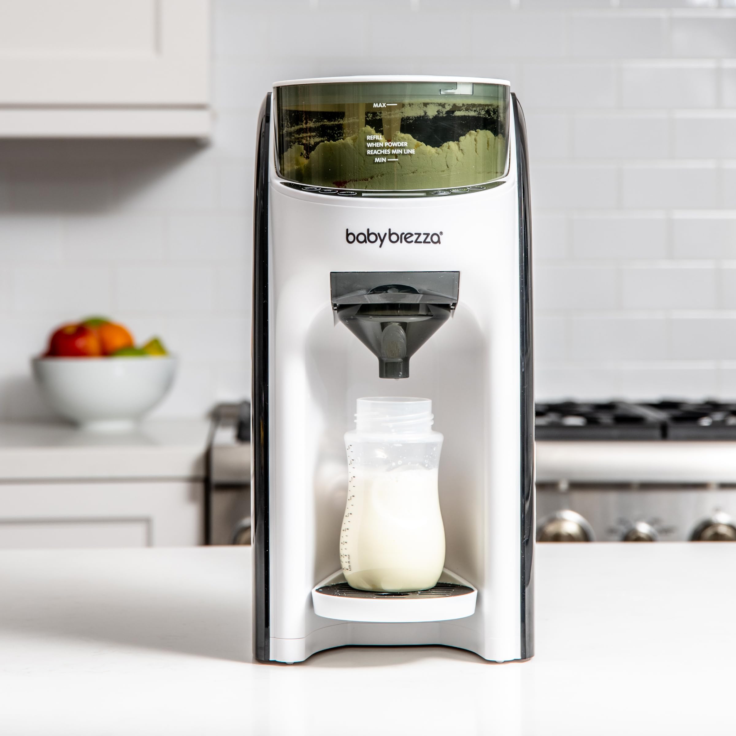 Baby Brezza - Préparateur de Biberons automatique Formula Pro Advanced avec kit entonnoir supplémentaire offert - Noir et Blanc
