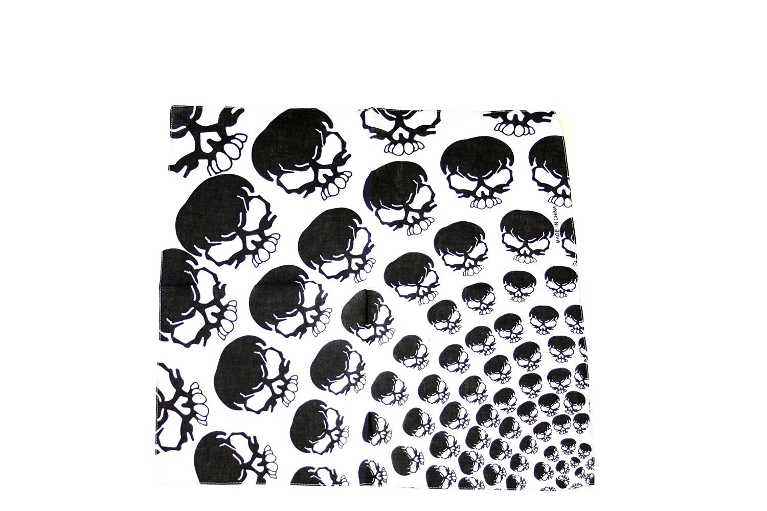 Zac's Alter Ego Unisex White Graduated Spider Skull Print Bandana/Wrist Wrap/Durag/Face Mask
