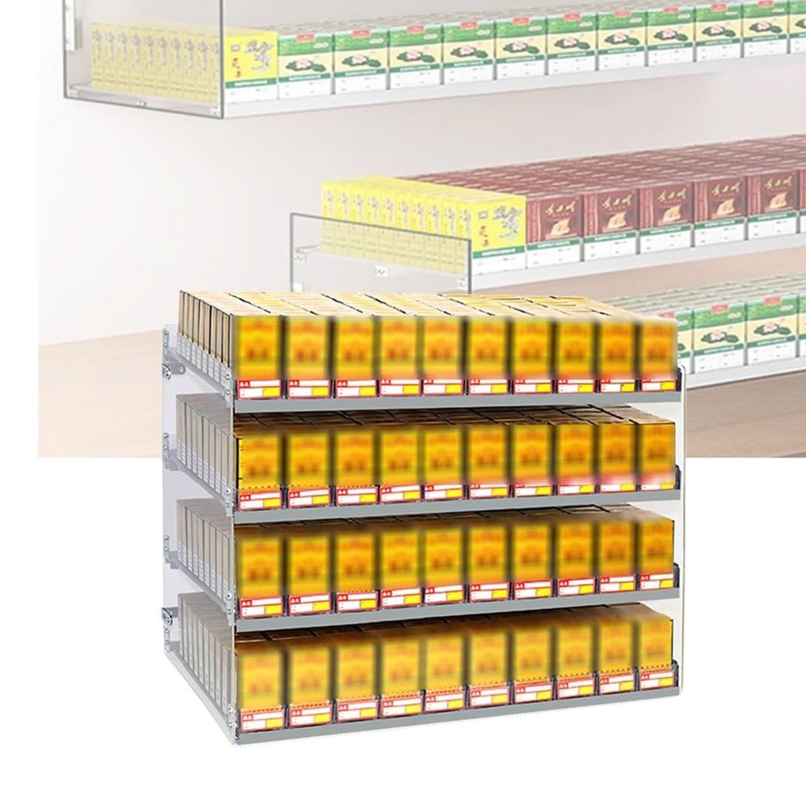 Présentoir à cigarettes mural automatique contre le désordre des comptoirs de commerces