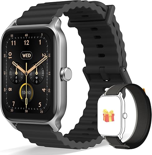 Reloj inteligente para hombres y mujeres (respuestahacer llamadas), monitor de actividad con pantalla táctil de 1.8 pulgadas para Android iPhone,