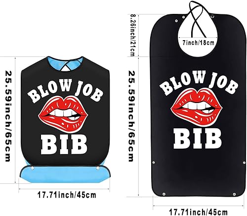 Miniatura 2 de BWWKTOP Babero para adultos con recogedor de migas, bromas de mordaza, babero de despedida de soltera, regalo de fiesta, comedor, comer, protectores