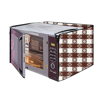 Aavya Unique Fashion Microwave Oven Cover Dust Proof & Water Proof for LG 21 Litre Convection Microwave Oven, 38,Brown::White