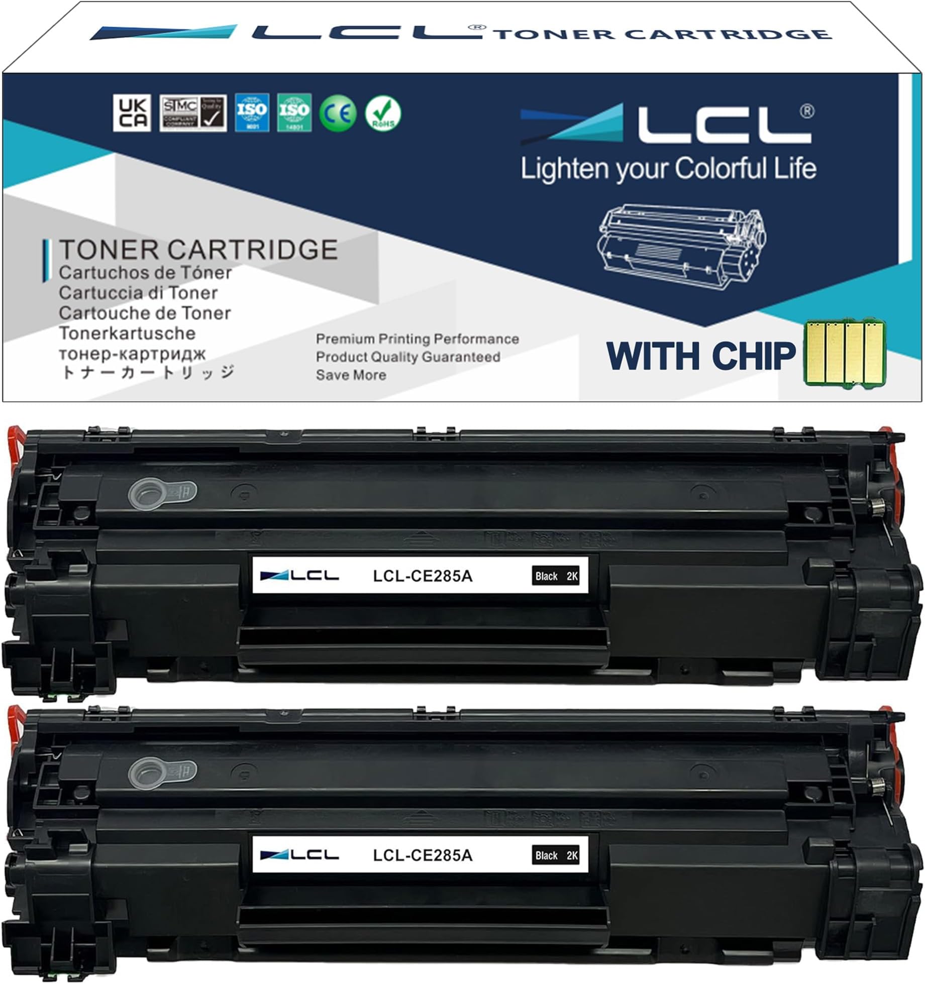LCL Compatible for HP 85A CE285A (2-Pack, Black) Toner Cartridge for HP ...