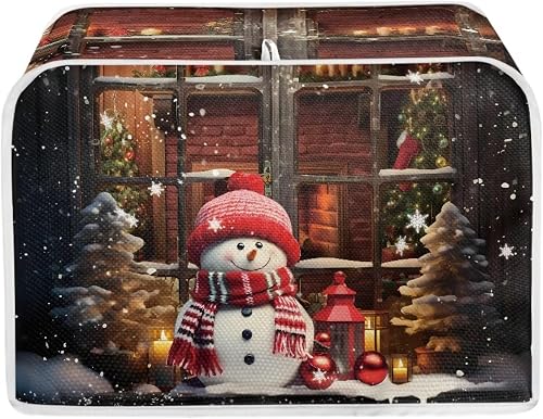 JEOCODY Weihnachts-Schneemann-Toaster-Abdeckung, passend für die meisten Standar