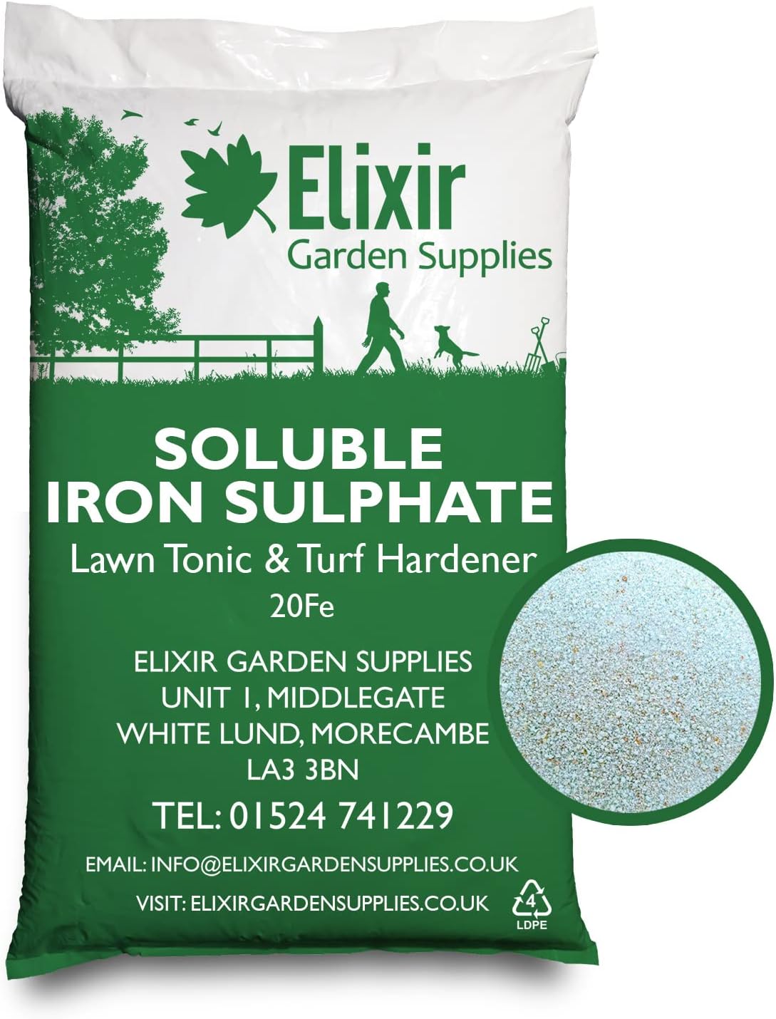 Elixir Gardens Soluble Sulphate of Iron 20 Fe Fertiliser Lawn & Turf