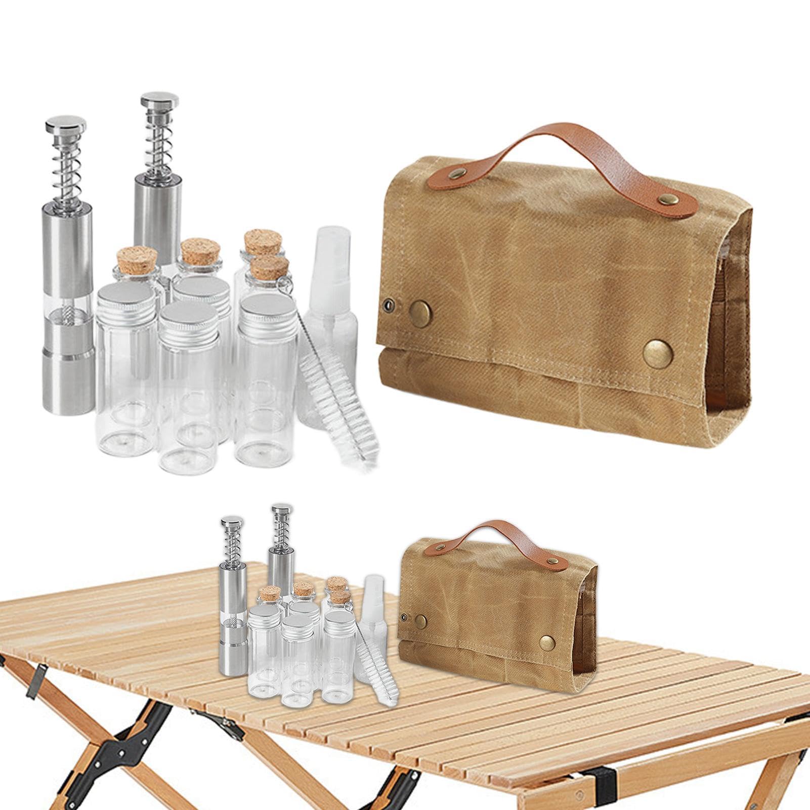 Kit de viaje, kit de condimentos de camping, contenedores de condimentos