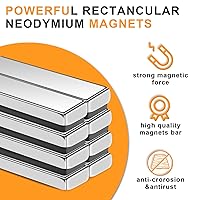 Vista 4 de MIKEDE Imanes de neodimio de tierras raras, paquete de 20 barras de imanes fuertes y resistentes, potentes tiras magnéticas con respaldo adhesivo