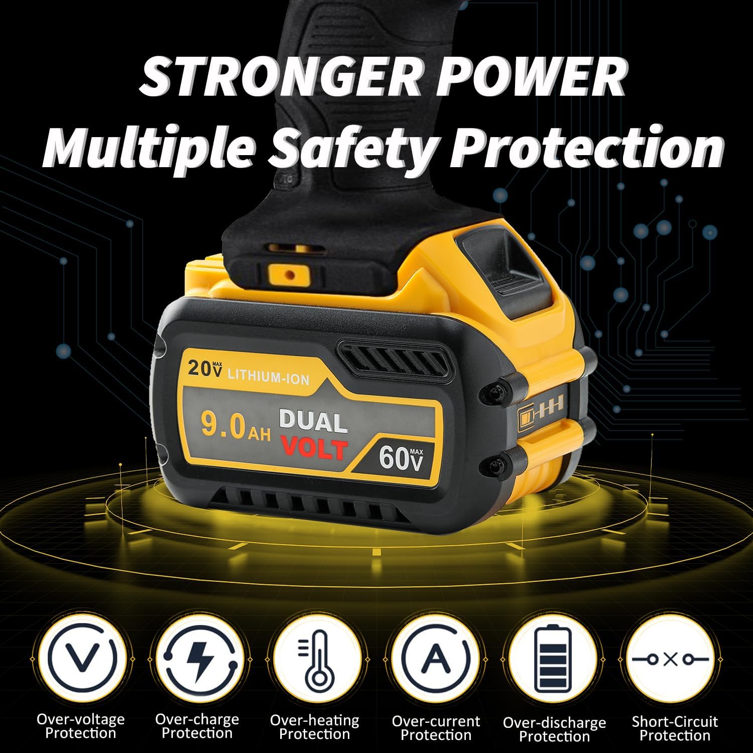 2 Packs Replacement for Dewalt 20V/60V Max Flexvolt Battery Compatible with Dewalt 20V/60V DCB606 DCB612 DCB609 Battery Series Power Tools