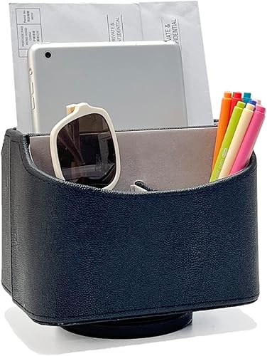 Miniatura 7 de UnionBasic organizador de controlador y control remoto, rotatorio en 360 grados, con diseño de cocodrilo en piel de poliuretano, soporte de