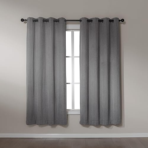 Miniatura 10 de Amazon Basics Cortinas semiopacas de felpilla para dormitorio y sala de estar, juego de 2 piezas con ojales, 52 pulgadas de ancho x 84 pulgadas de