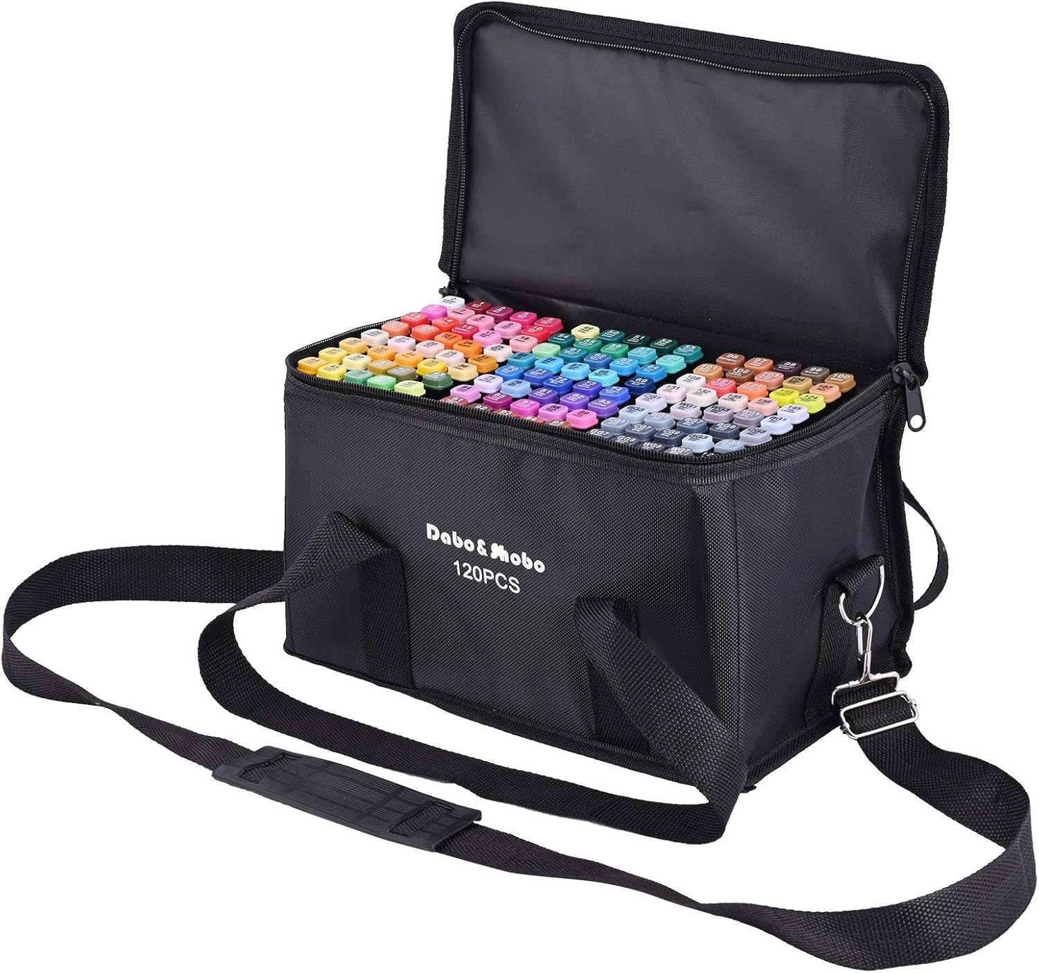 Dabo&Shobo 120 Color Alcohol Marker Pens, Bright Permanent Markers for Coloring, Markers For Adults Coloring Book, Wide Chisel and Fine Tip, Dual Tip Design, Equipped with Black Suitcase