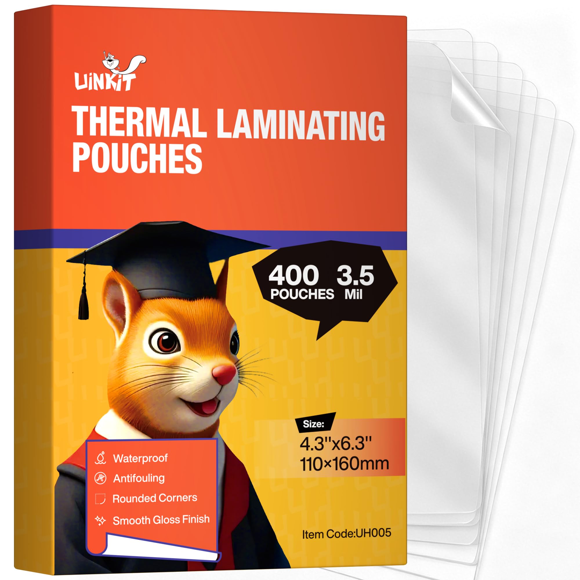 Paquete de 400 bolsas de laminación térmica de 4.25 x 6.25 pulgadas de grosor para tarjetas de visita fotográficas selladas de 4 x 6 pulgadas, esquina redonda