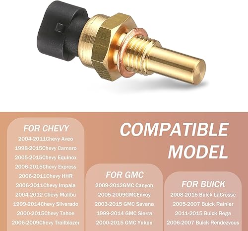 Miniatura 7 de UGSHY Paquete de 1 sensor de temperatura del refrigerante del motor, accesorios de repuesto para sensor de temperatura ECT, piezas de automóvil,