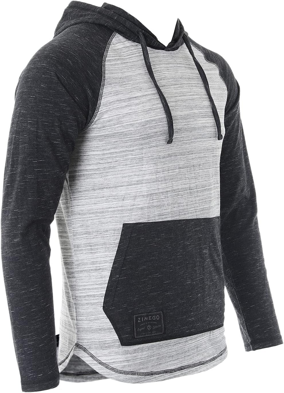 ZIMEGO Mens Long Sleeve Lightweight Hooded Henley – Color Block Pullover Hoodie for Casual Gym Workout Travel