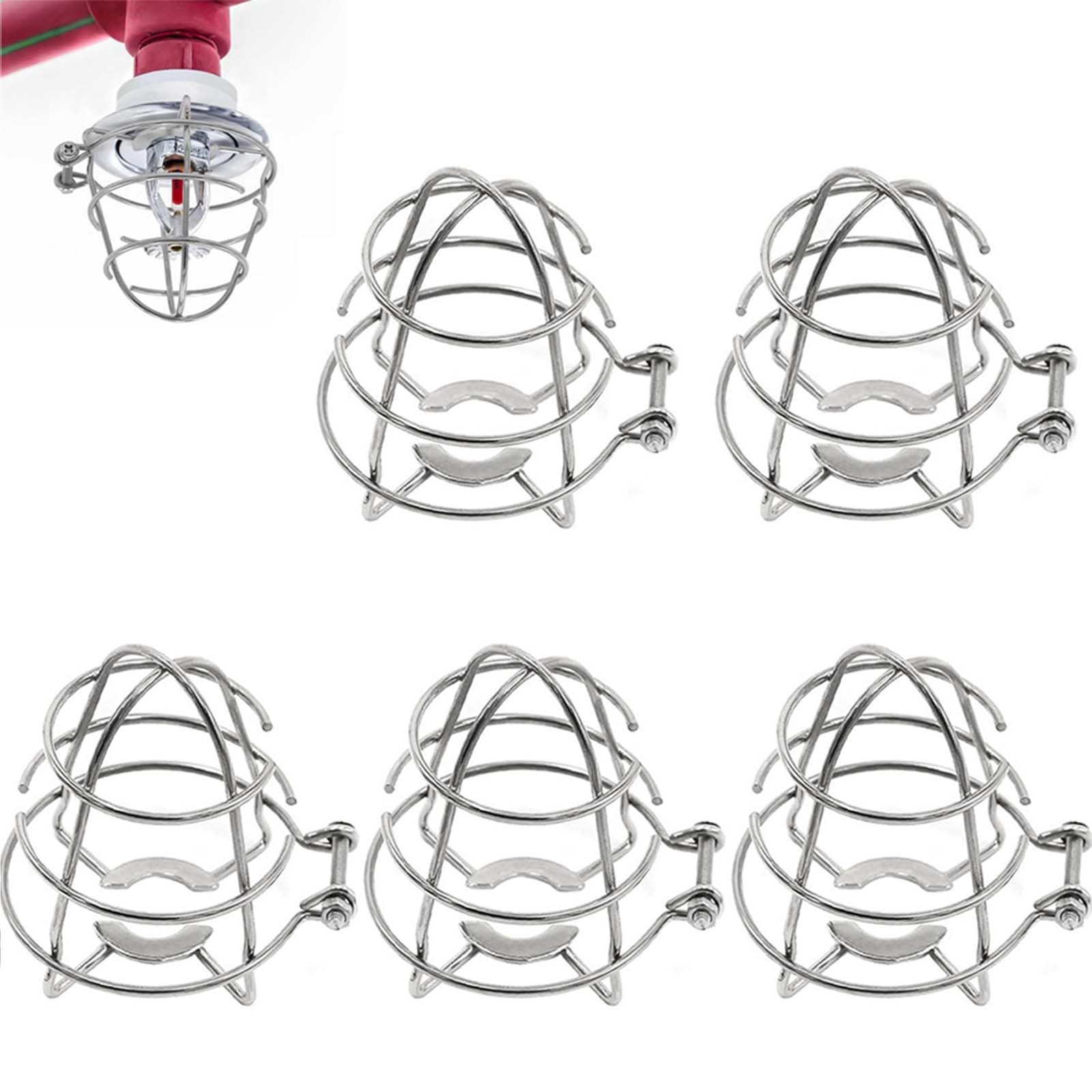 5Pcs Fire Sprinkler Head Guard Covers, Screw Type Cage Protector, Pendent Sprinkler Protective Bracket for for Residential, Industrial(3/4in)