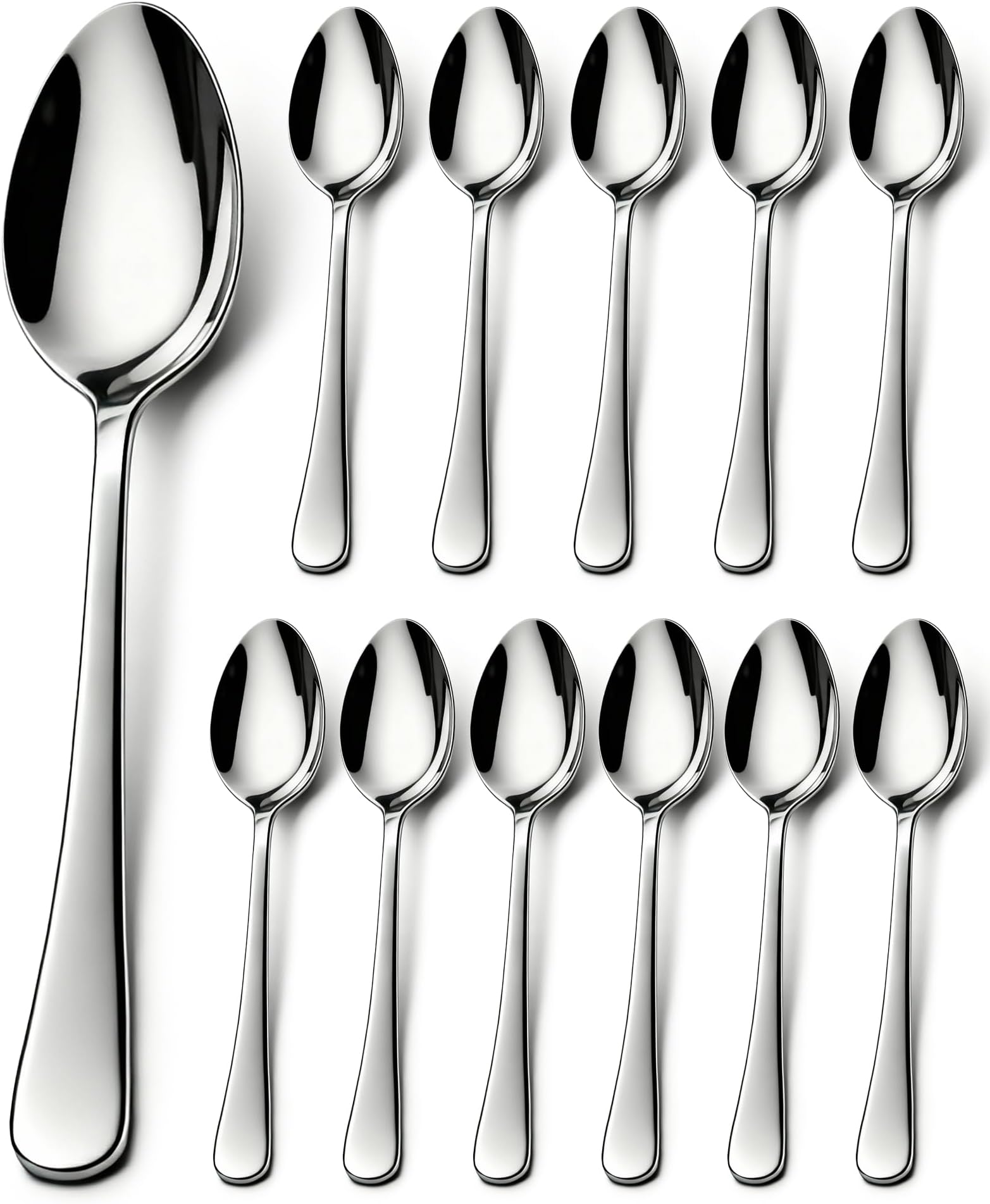 12Pcs Demitasse Espresso Spoons, 4.4 Inch Stainless Steel Mini Coffee Spoons, Small Spoons for Coffee,Ice Cream, Tiny Dessert Spoons Small Tea Spoon for Home, Dishwasher Safe