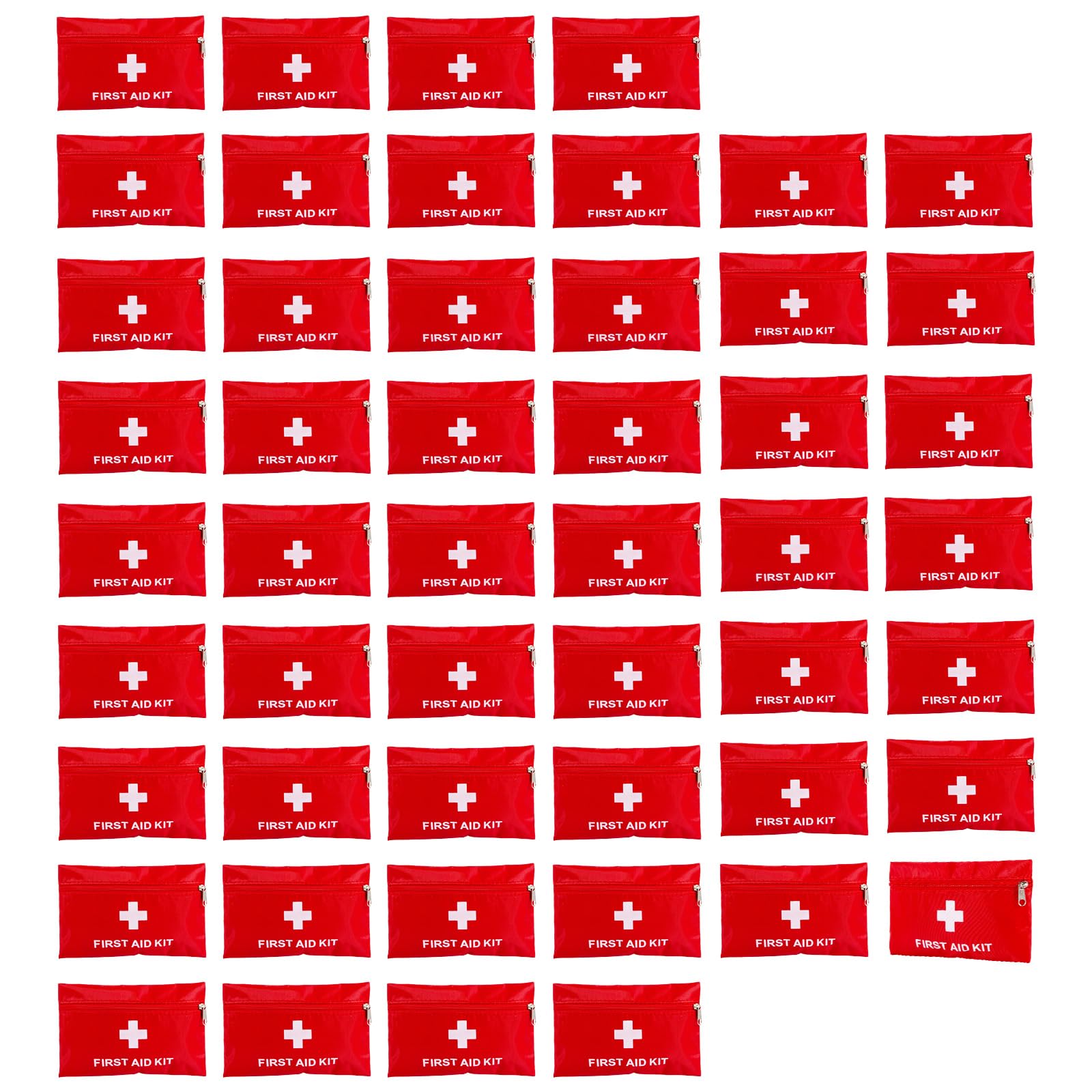First Aid Bags Empty,Mini First Aid Pouch Empty,Mini First Aid Kit Bulk,Zipper Pouches for Emergency,Travel and Outdoor (Red 50 Pack, 4.3 * 6.3 inch)