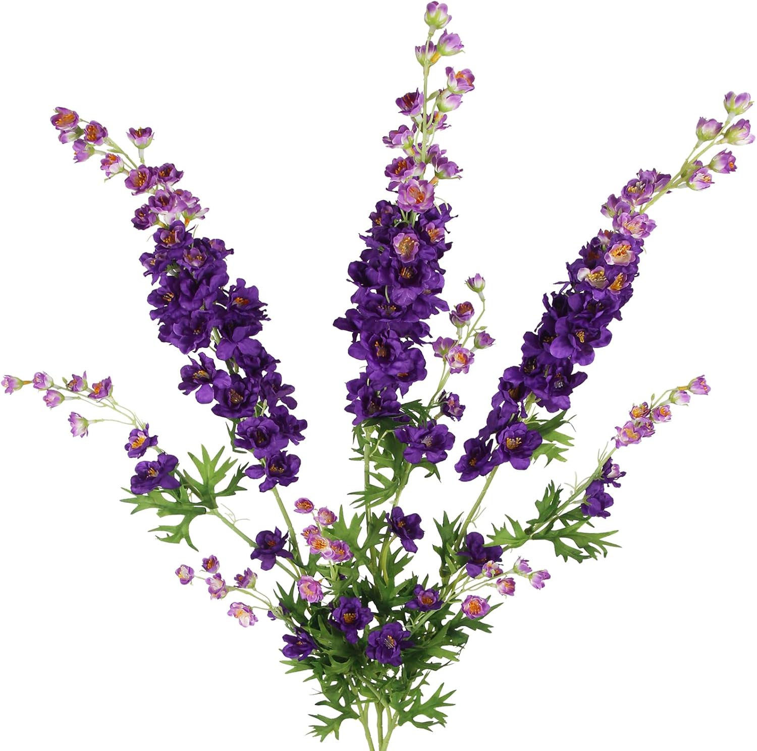 3 Pcs Delphinium Artificial Flowers Bulk 35" Long Stem Silk Larkspur Flowers Artificial Snapdragon Flower Stems Purple Faux Bouquet for Tall Vase Floral Arrangements Home Outdoor Wedding Decor