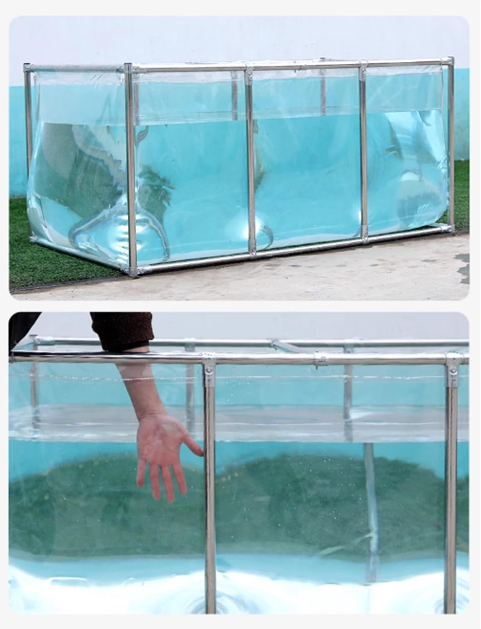 Habitat acquatico per pesci e animali domestici, serbatoio dell'acqua fuori terra portatile durevole per uso interno ed esterno