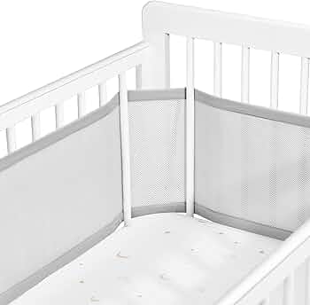 Amazon.co.jp: Sageky ベビーベッド用通気性メッシュバンパーパッド