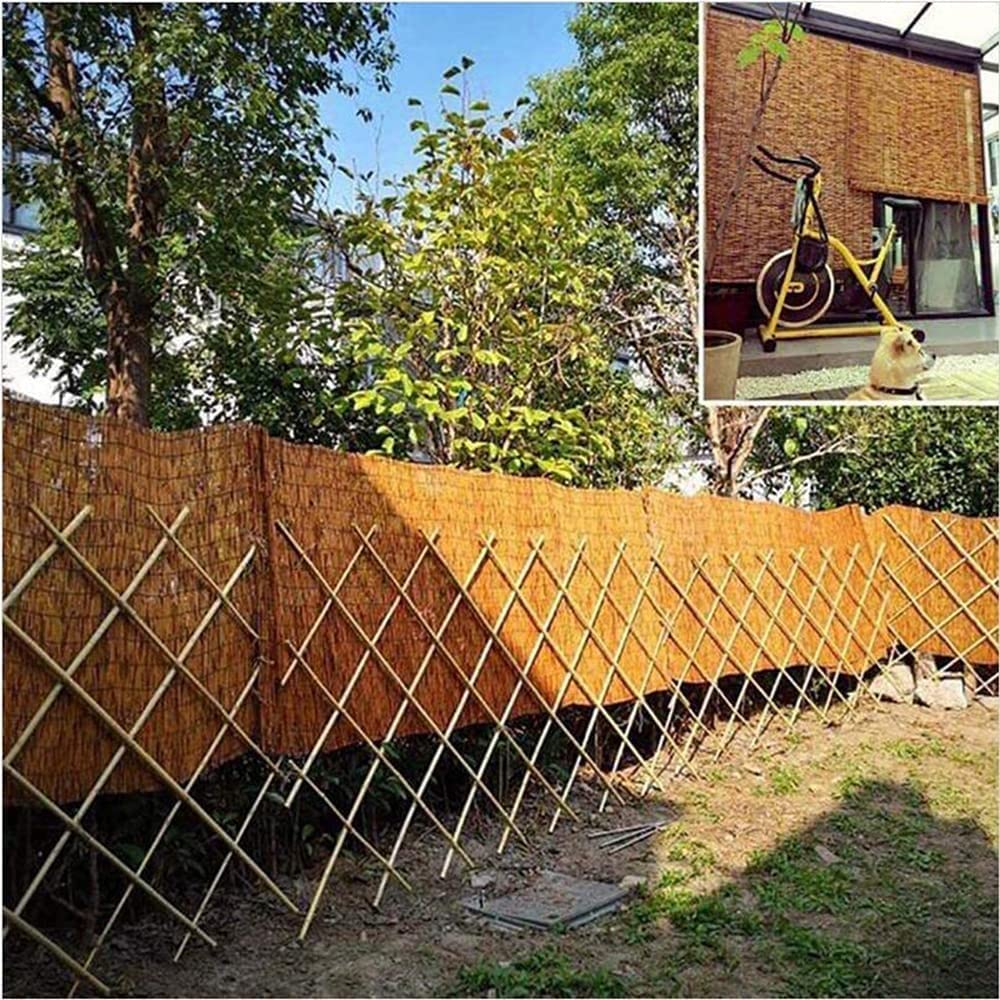 Bambusowe rolety na patio Wewnętrzny/zewnętrzny ganek Balkon Ekran prywatności Półprzezroczyste rolety Zasłony z trzciny retro z podnośnikiem, brązowe (rozmiar: szer. 130 x wys. 180 cm / 51 x 71 cal