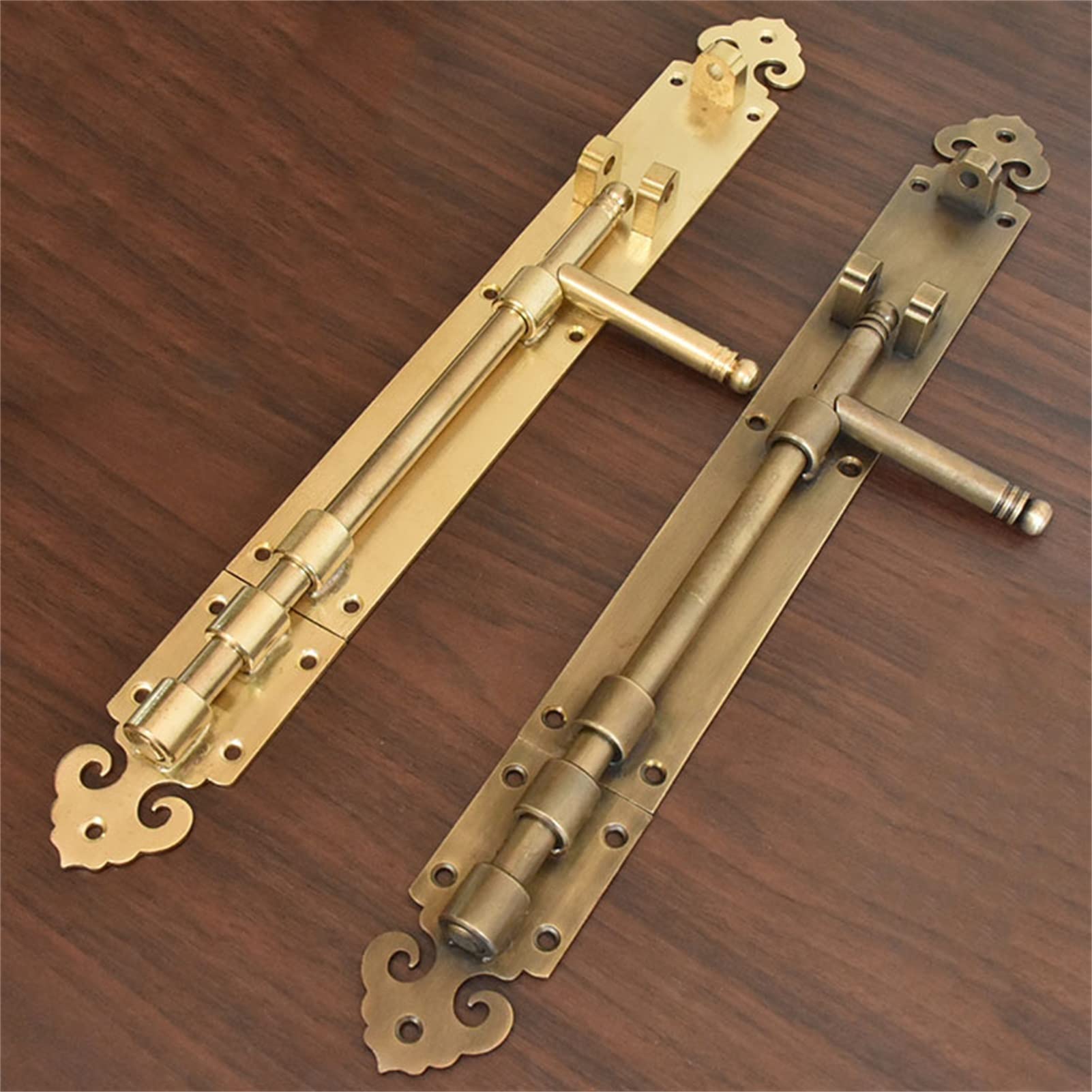 Pestillo de Puerta Retro Cobre Robusto Durable Seguridad Cerradura de Perno para baño Puertas para Mascotas Cercas Puertas para cobertizos(Bronze)