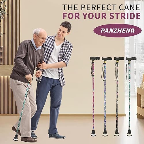 Miniatura 7 de All Terrain Walking Cane for ManWoman - Adjustable Shock Absorption Cane with Floral Surface Print, Canes for Women, Canes for Women for Stability -