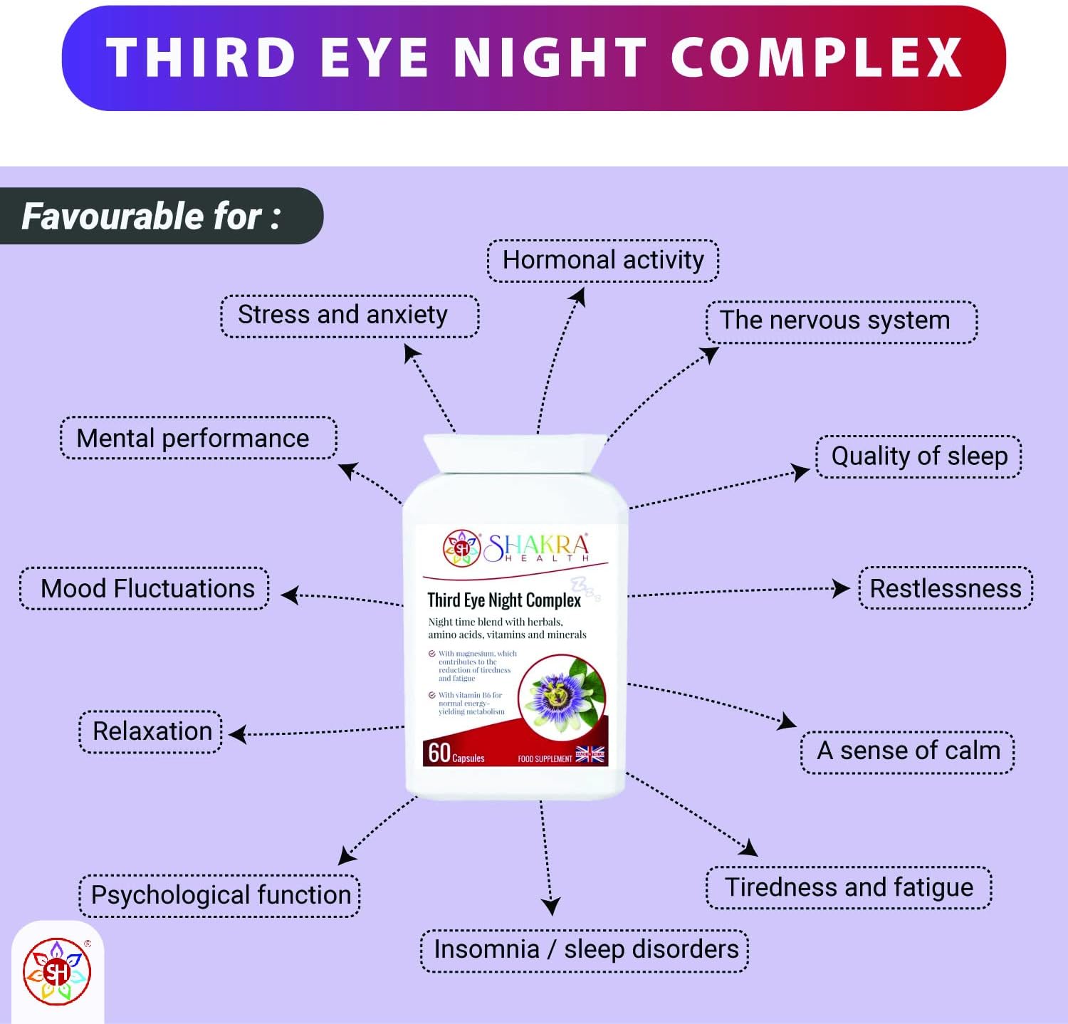 Third Eye Night Complex (60 Capsules) Sleep undisturbed, Rest Peacefully, Relax and Unwind, Connect with Higher Spirit - Image 3