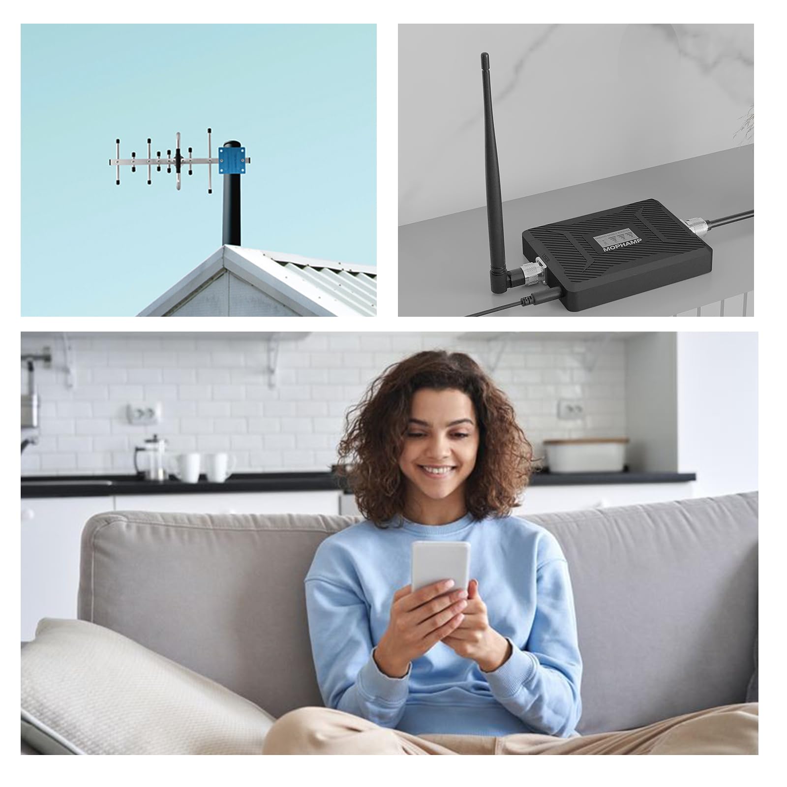 Amplificateur de Signal GSM/3G/4G Tribande Booster de Signal Bande 3/1/8 Répéteur de Signal de téléphone Portable | Améliorez la réception de la Voix et des données