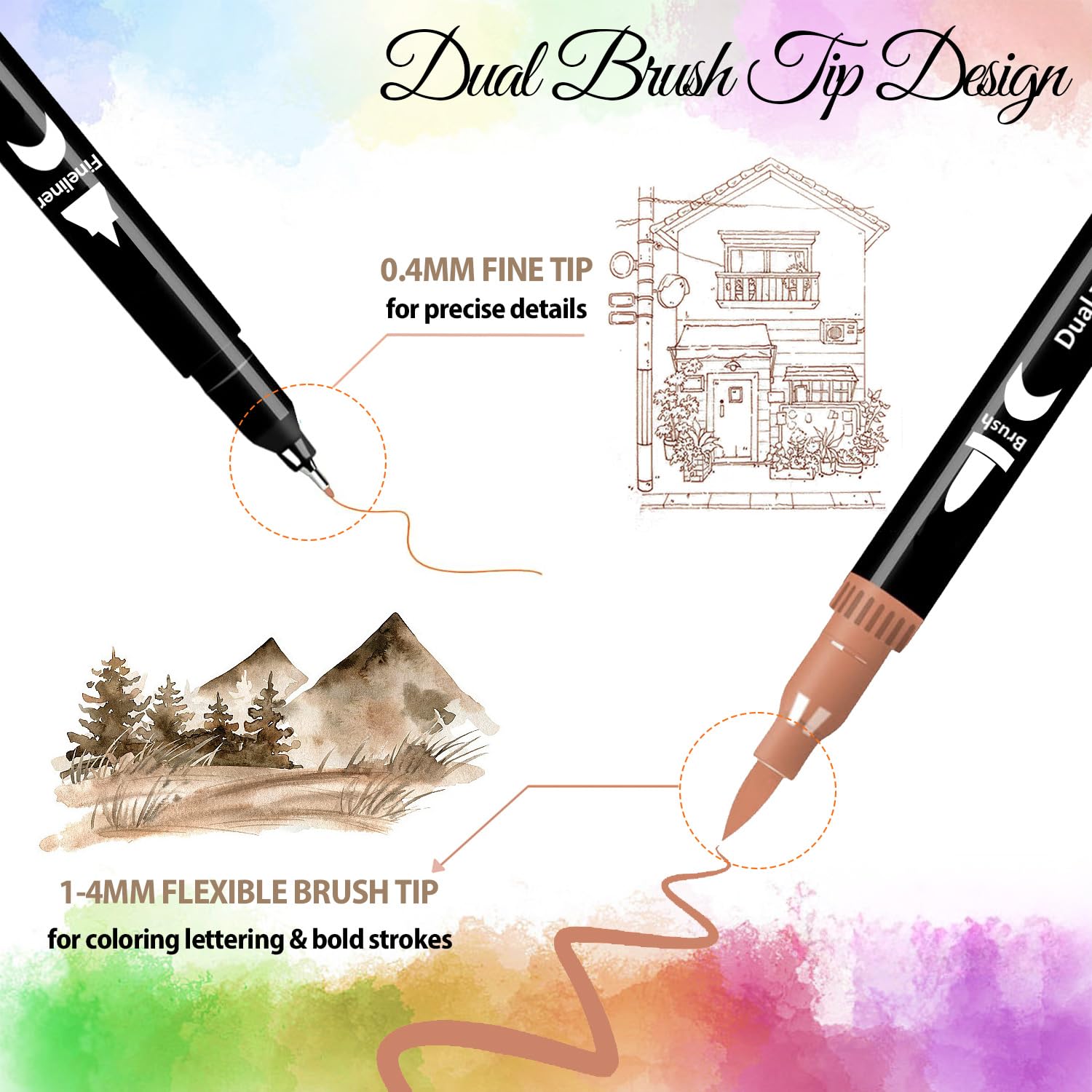 Set 100 Pennarelli A Doppia Punta Hymarvo - Pennelli Per Lettering, Mandala E Bullet Journal - Foto 6