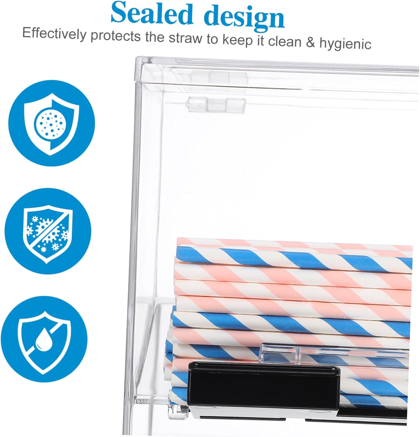 Healifty Clear Acrylic Straw Dispenser Compact Design for Easy Storage Home Kitchen and Restaurants Practical Straw Organizer for Quick Access and Dispensing