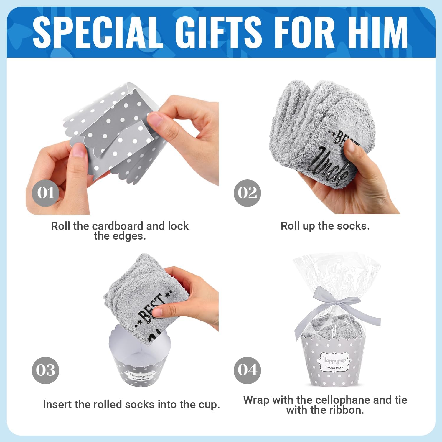 HAPPYPOP Novelty Gifts for Men - Grey Socks for Son in Law Dad Uncle Brother - Image 4