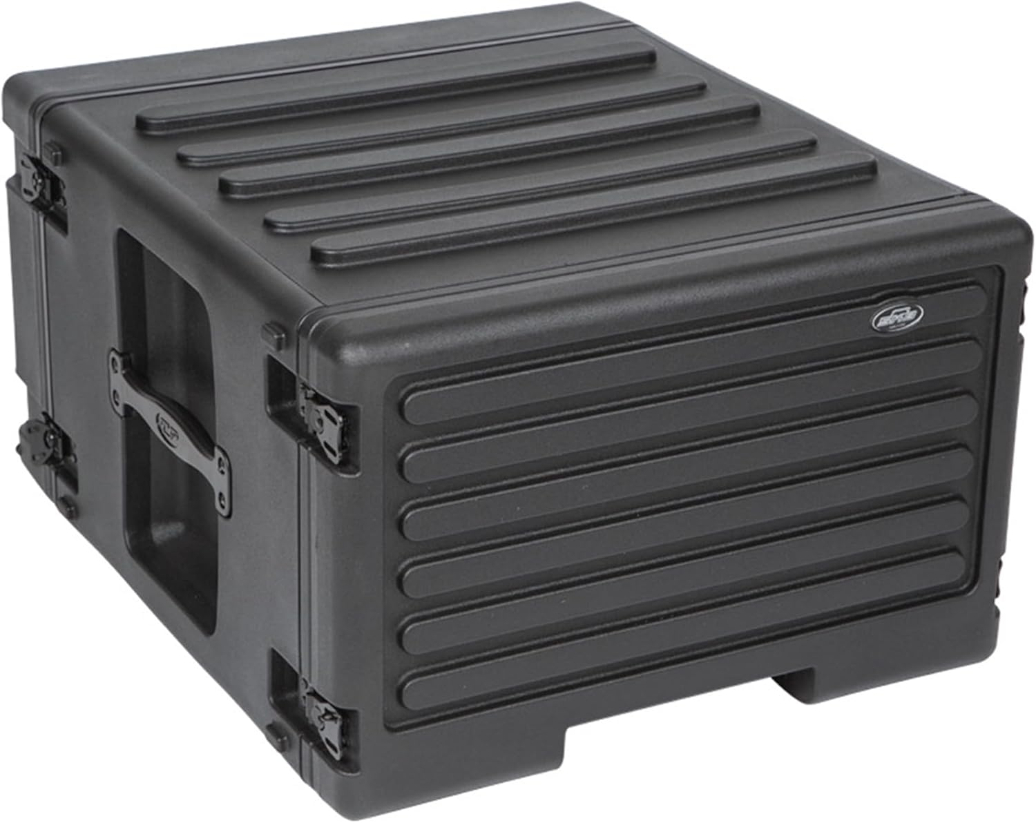 SKB 6U rSeries Rolling Rack with Integrated Back Wheels and 1-Touch Pull Handle, Comes with 6 Rack Units and Interlocking Molded Stacking Bars