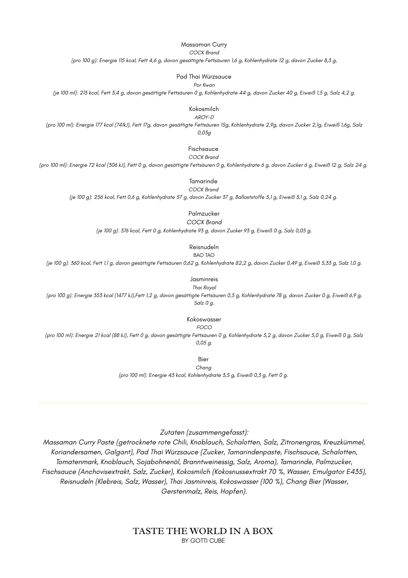 Thai Kochset & Geschenkset | Original Zutaten für Pad Thai & Massaman Curry | Kochbox für bis zu 15 Portionen | Inkl. Getränke & Rezeptkarten | Authentisches Thailand Geschenk