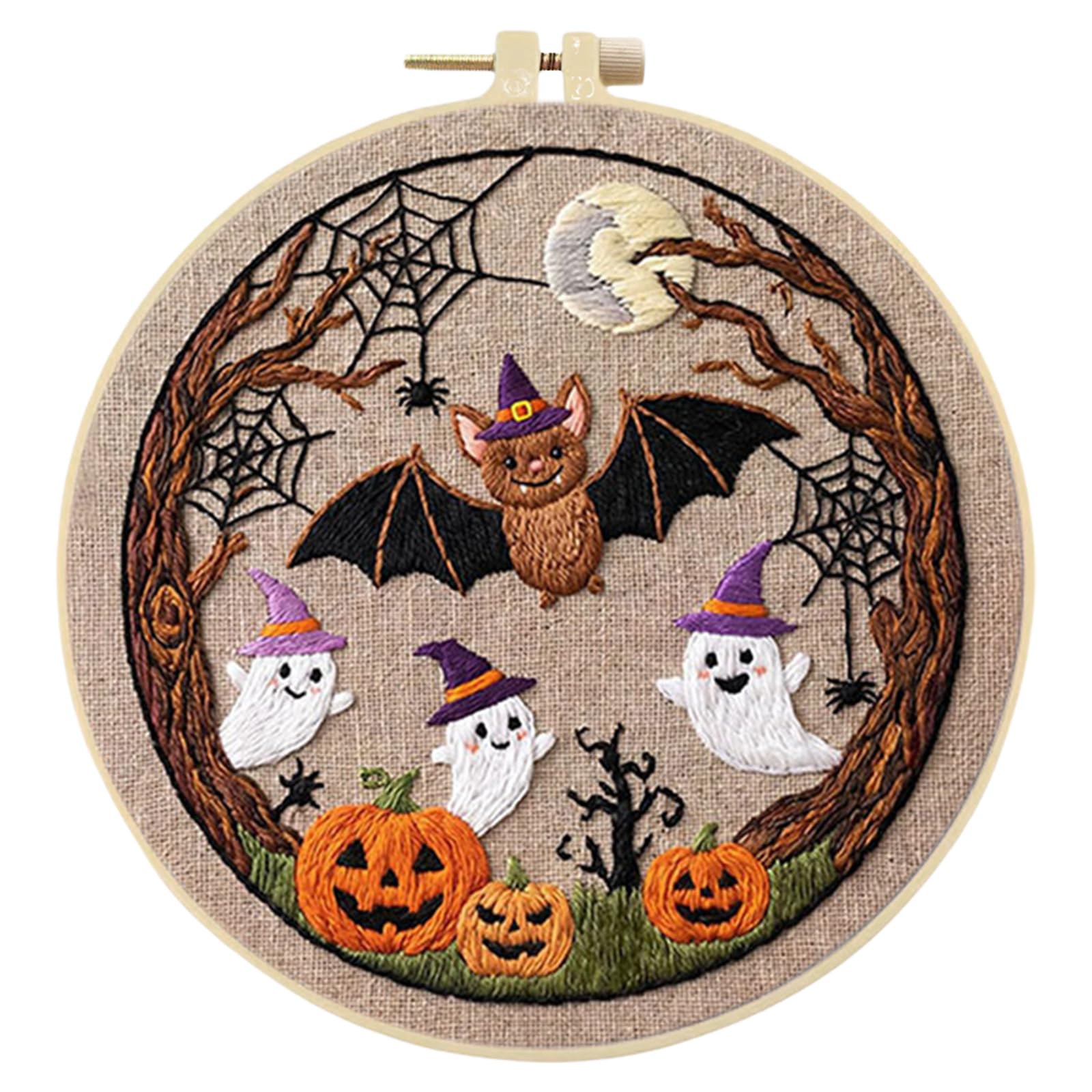 Embroidery Kit for Beginners, Halloween Stamped Cross Stitch Kit