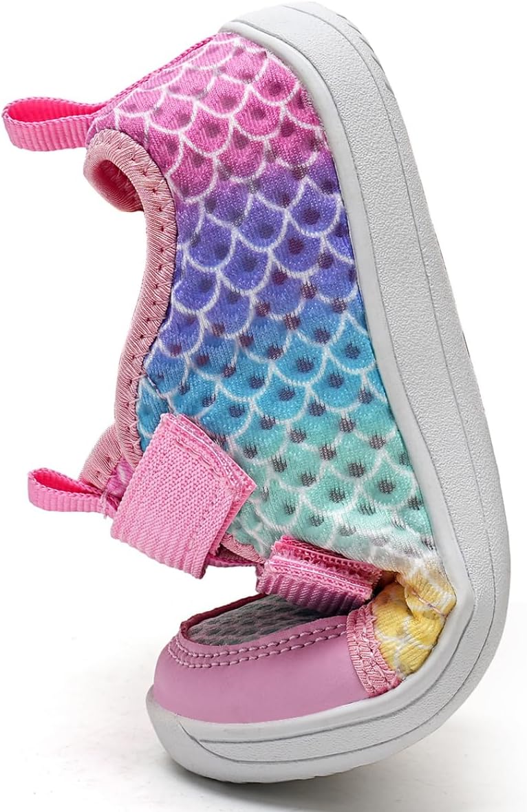 WateLves Wide Toddler Water Shoes Kids Barefoot Beach Swim Aqua Shoes Boys Girls Breathable Mesh Walking Hook and Loop Sneakers - Image 4