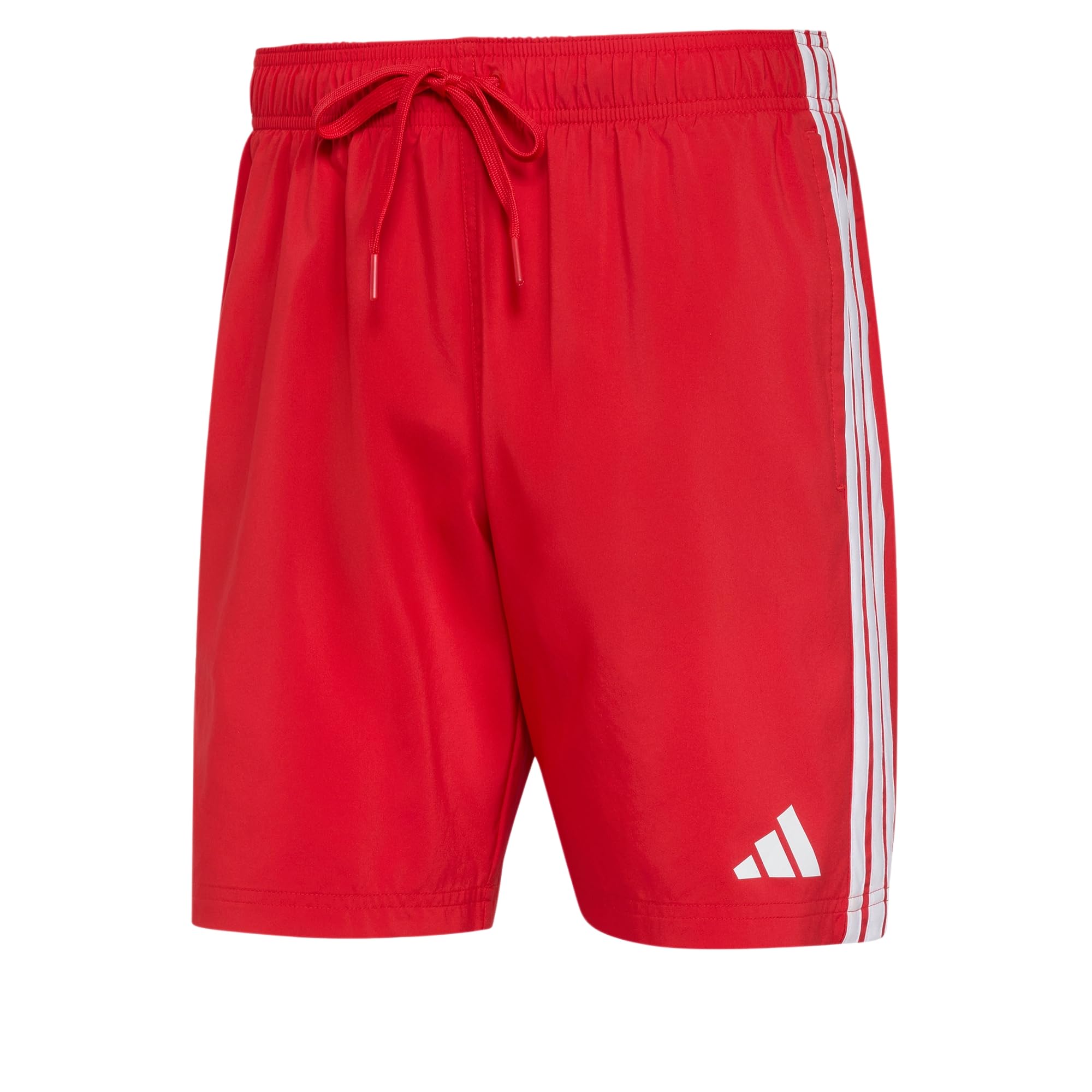 adidas Men's 3 Stripes Swim 8 Inch Swimwear, Better Scarlet/White, S