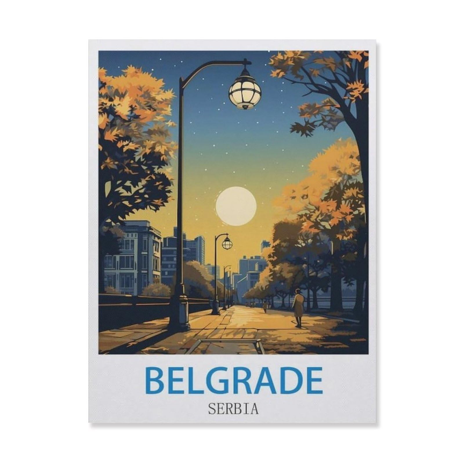 Funny Metal Tin Signs，Belgrade Serbia(20x30cm）