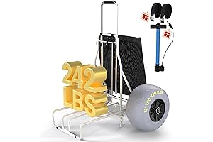 Wheel EZ Beach Cart, Ideal for Sandy Shores with Large Capacity, Adjustable...