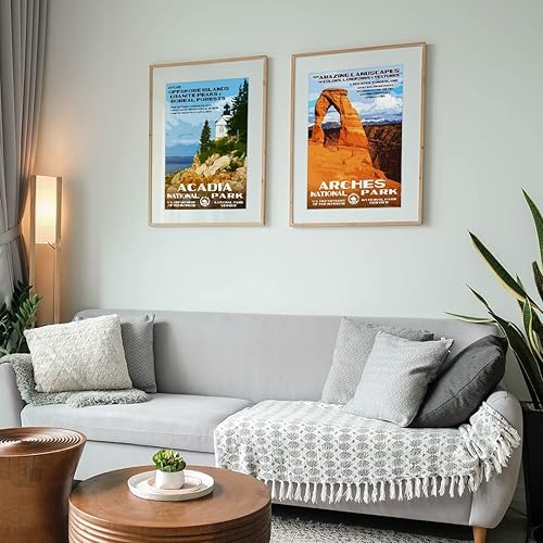 Miniatura 7 de National Park Posters Parque Nacional Yosemite, media cúpula, añade un toque retro a tu hogar Diseño original de decoración de parque nacional