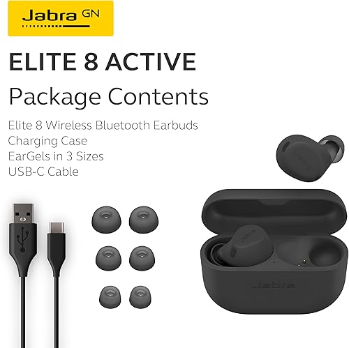 Miniatura 7 de Jabra Elite 8 Active - Los mejores auriculares inalámbricos Bluetooth HearThrough deportivos más avanzados, ajuste seguro, durabilidad de grado