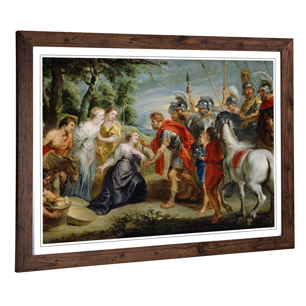Big Box Art Framed Print of Peter Paul Rubens Abigai and David Design | Wall Art Picture | Home Decor for Kitchen, Living Room, Bedroom, Hallway, Walnut, A2 / 24.5x18 Inch / 62x45cm