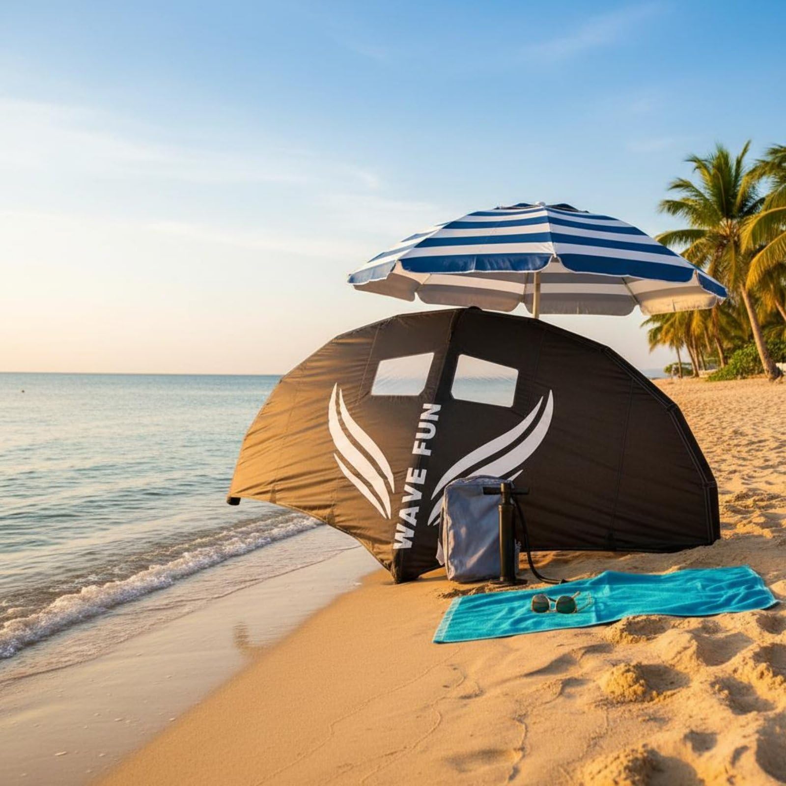 Inflatable Surfboard Aufblasbares Wingfoil Set Hydrofoil Board Surfsegel Komplettausrüstung mit Doppel Luftkammer Effizientem Windfang Pumpe Leash