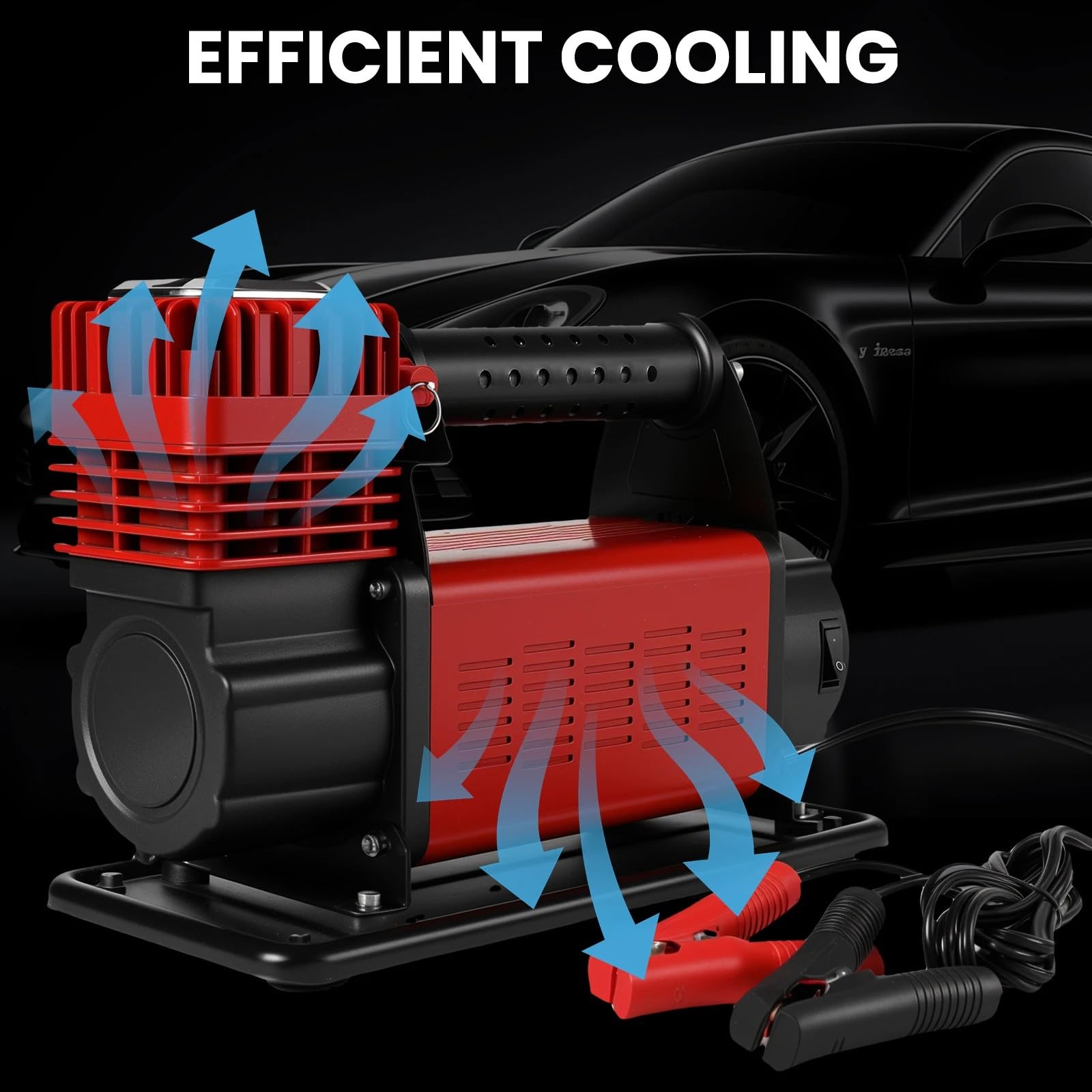 pompka do opon Inflator opon Kompresor Sprężarka powietrza Dwucylindrowa pompa powietrza 150PSI do samochodów ciężarowych Pasuje do samochodów i rowerów Przenośne kompresory powietrza
