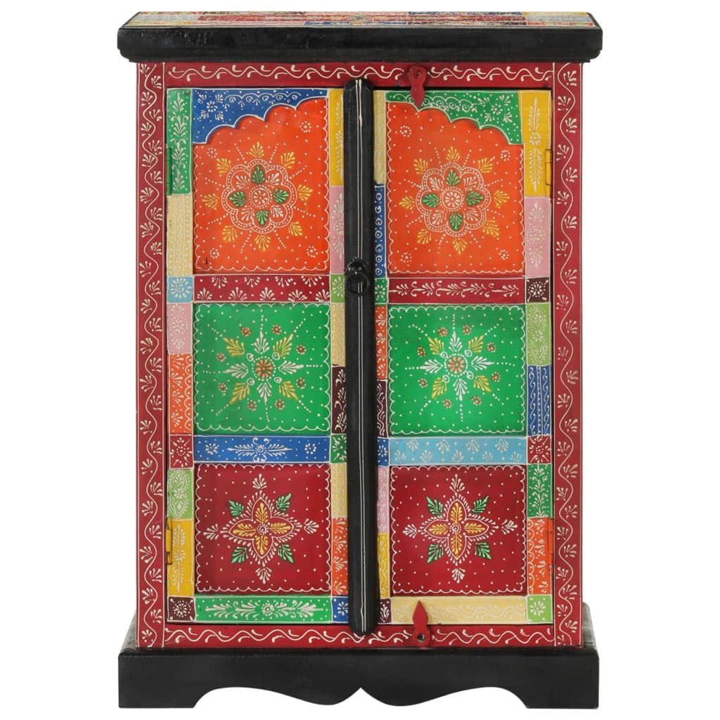 Gecheer Aparador, vintage, pintado a mano con puertas, 53 x 30 x 75 cm, madera maciza mango R117
