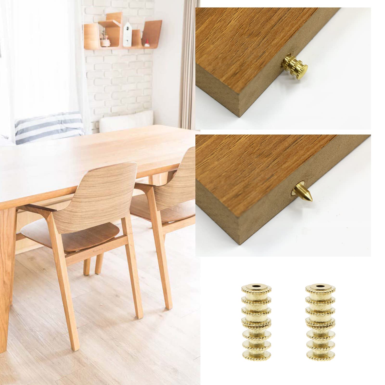 Table Setting Pin VILLCASE 20pcs Table Bolt Sleeve Connectors Table Leaf Dowel Pins Sets ...