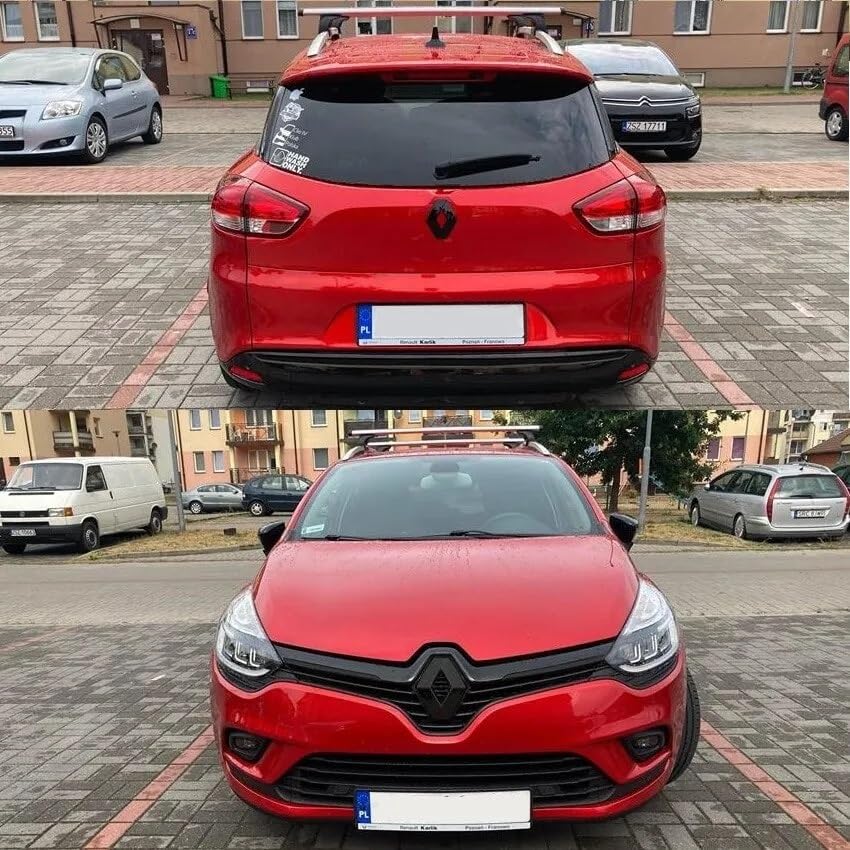 Emblema de parrilla frontal de diamante negro brillante – Insignia de repuesto diseñada para modelos como Clio, Captur, Megane (OEM Ref: 628909470R