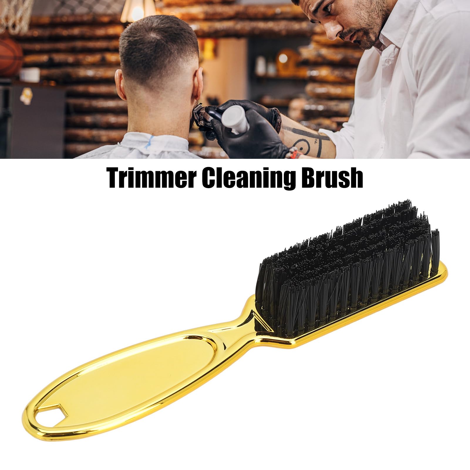 Generic Spazzola per Pulizia Clipper Uomo, 5 Pezzi, Placcatura in Oro, Design Ergonomico per Barbieri e Stilisti, Strumento Efficace per lo Styling dei Capelli