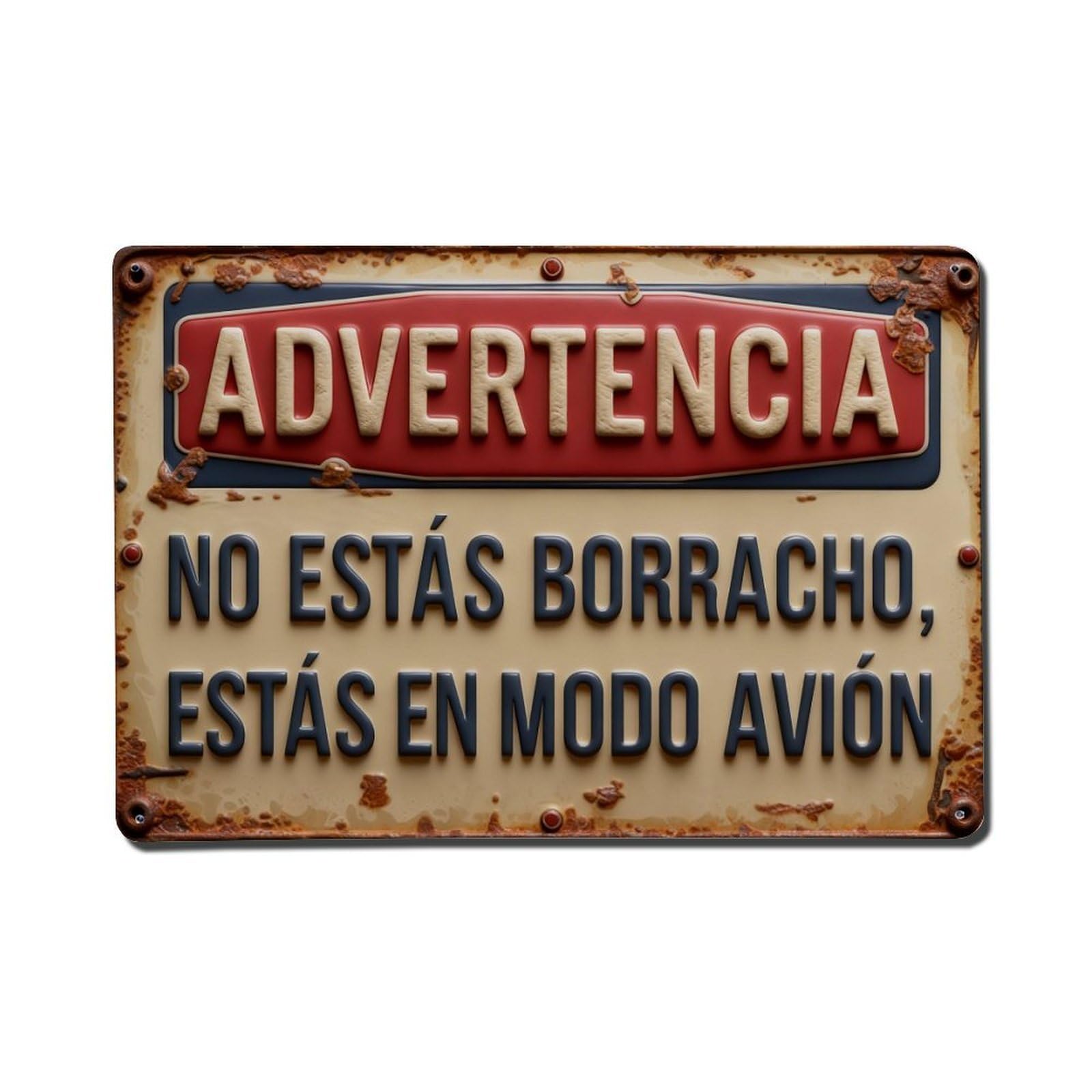 Spanish Warning Vintage Metal Tin Sign Retro Wall Decor Poster, Ideal for Home Office Living Room Bar Man Cave, 8x12 Inch